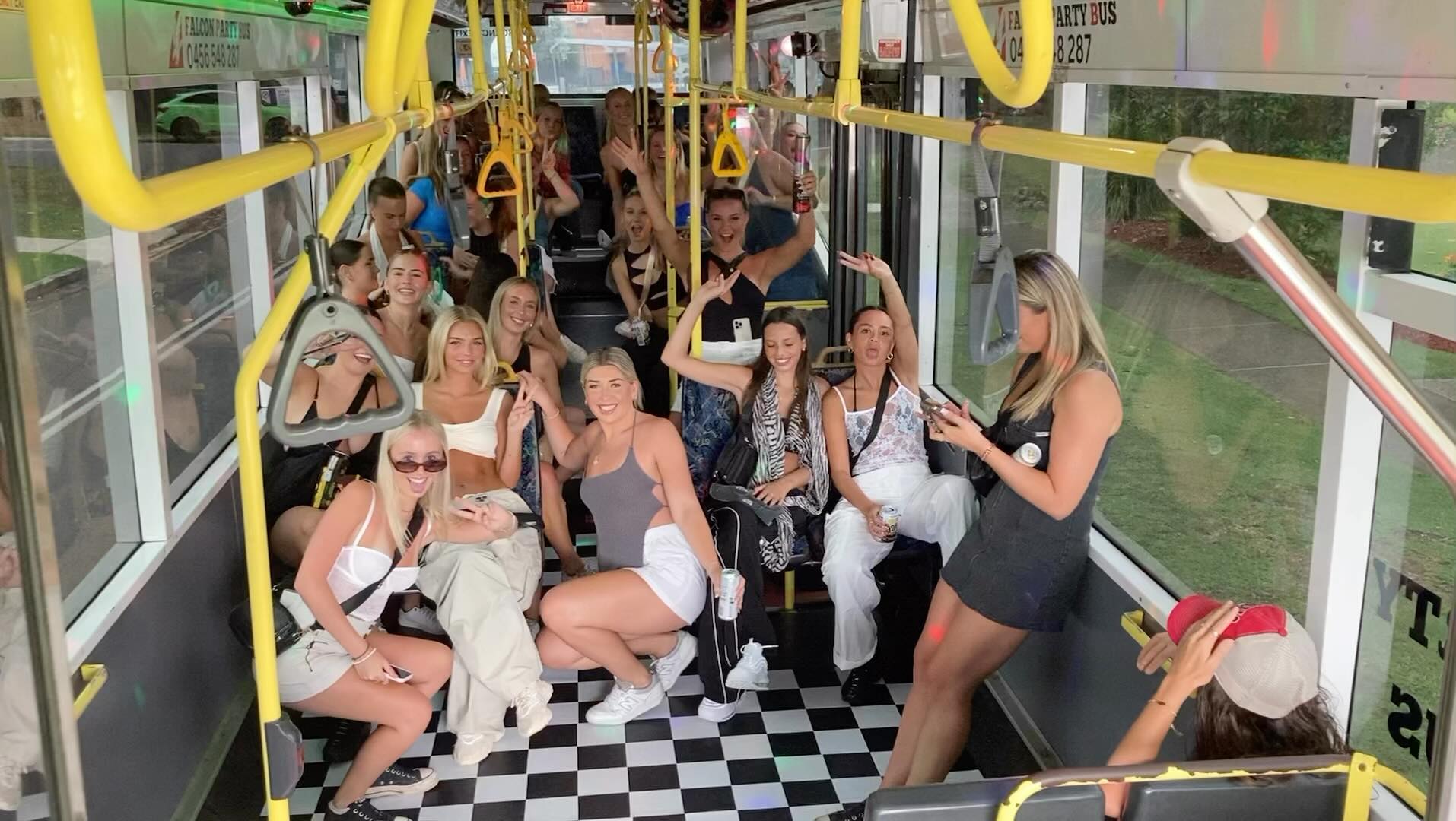 Party bus Sydney, Party bus hire Sydney, Birthday night, Hens night, Bucks night, School formal, Racecourse, Wedding transfer, Airport & cruise transfer, Musical events transfer, Sport events transfer, Corporate events transfer, Christmas parties transfer
